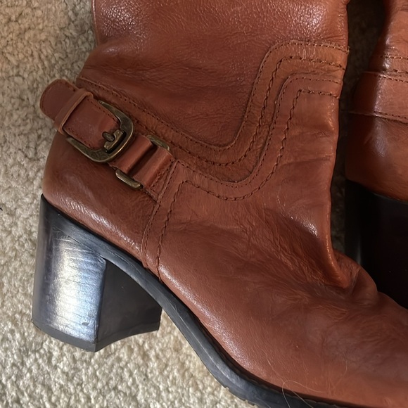 Franco Sarto Brown Leather Heeled Boots - Picture 2 of 6